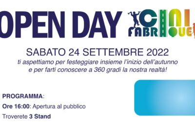 OPEN DAY CINIFABRIQUE – SABATO 24 SETTEMBRE